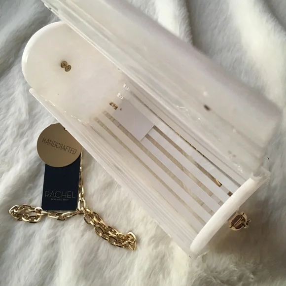 NWT Rachel Roy Lucite Basket Acrylic Crossbody Purse Bag - Picture 7 of 8